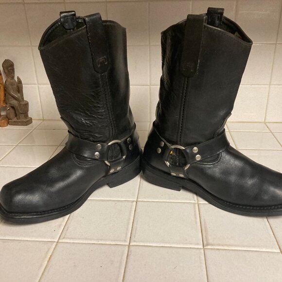 Red Wing 969 Engineer Biker Black Leather Boots Size 9 EE Soft Toe Made in USA main image 9
